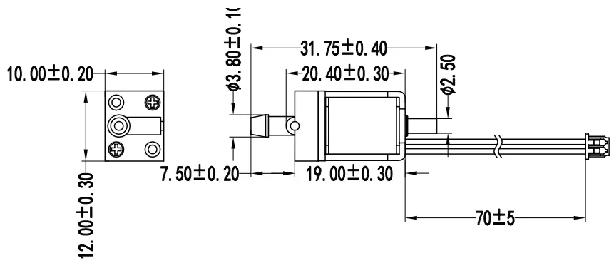 Specification of 0415GF Micro Air Valve