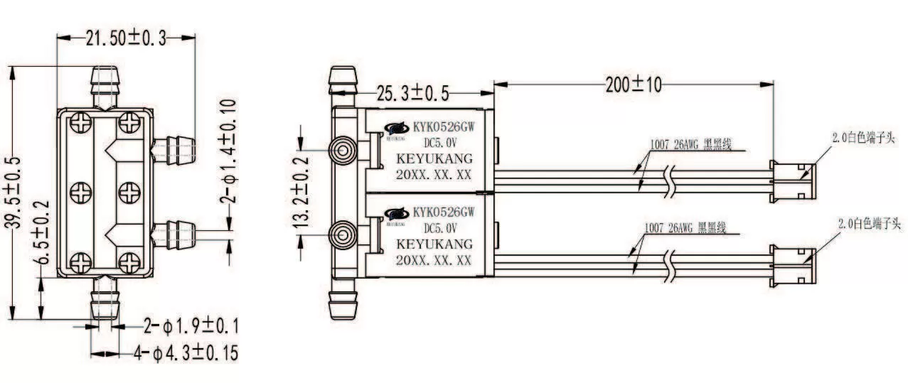 Specification of 0526GW Micro Water Solenoid Valve
