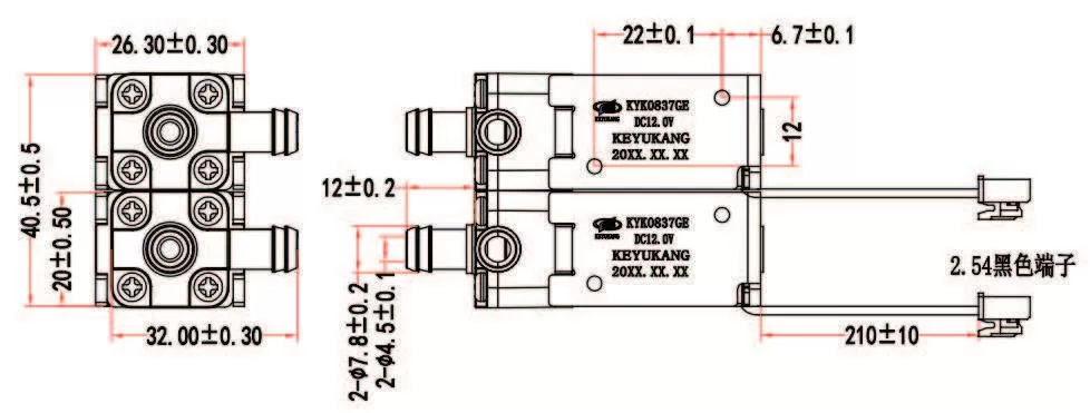 Specification of 0837GE Micro Water Solenoid Valve