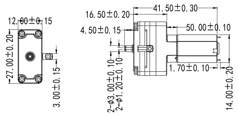 Specification of 12VPM Micro Negative Pressure Pump/Miniature Vacuum Pump