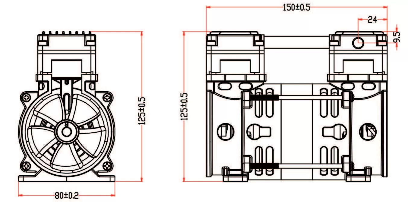 Specification of 1513SPM Compact Piston Vacuum Pump