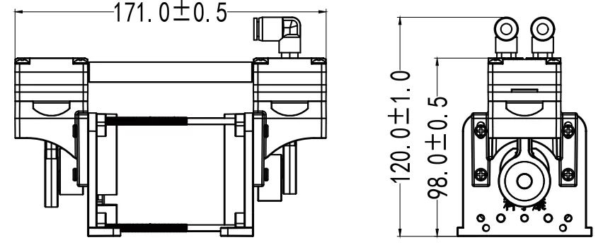 Specification of 1798SPM Compact Piston Vacuum Pump
