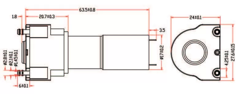 Specification of 19BPW Micro Peristaltic Pump