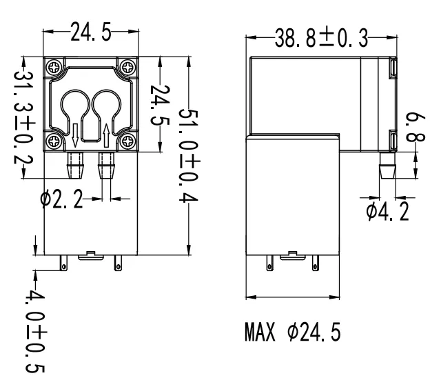 Specification of 25APW Micro Negative Pressure Pump/Miniature Vacuum Pump