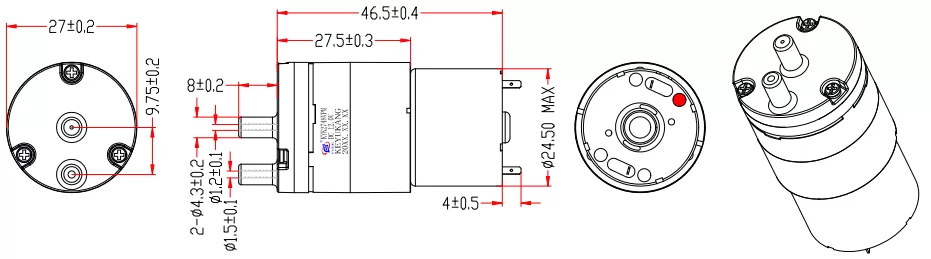 Specification of 2748VPM Micro Negative Pressure Pump/Miniature Vacuum Pump