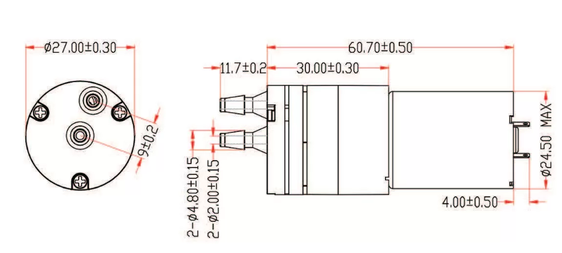 Specification of 27APW Micro Diaphragm Water Pump