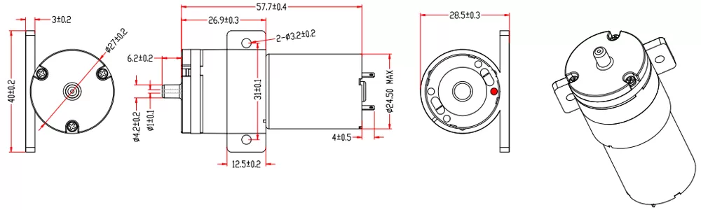 Specification of 27RPM Micro Positive Pressure Pump