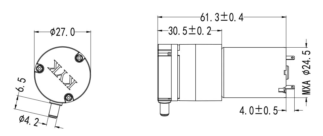 Specification of 27TPM Micro Positive Pressure Pump