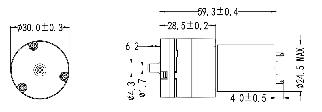 Specification of 30APM Micro Positive Pressure Pump