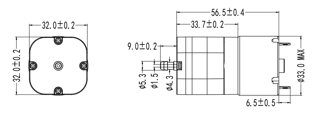 Specification of 3860APM Micro Positive Pressure Pump