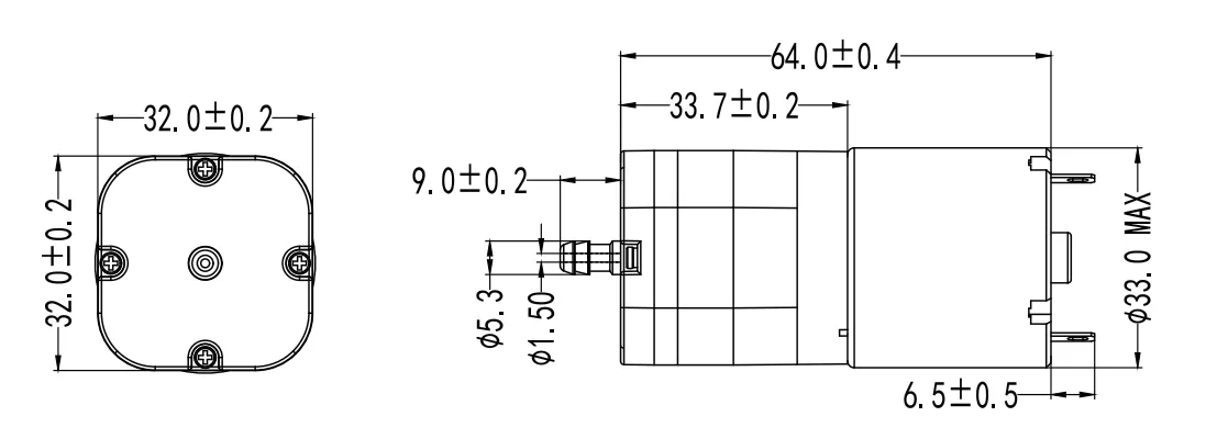 Specification of 38APM Micro Positive Pressure Pump