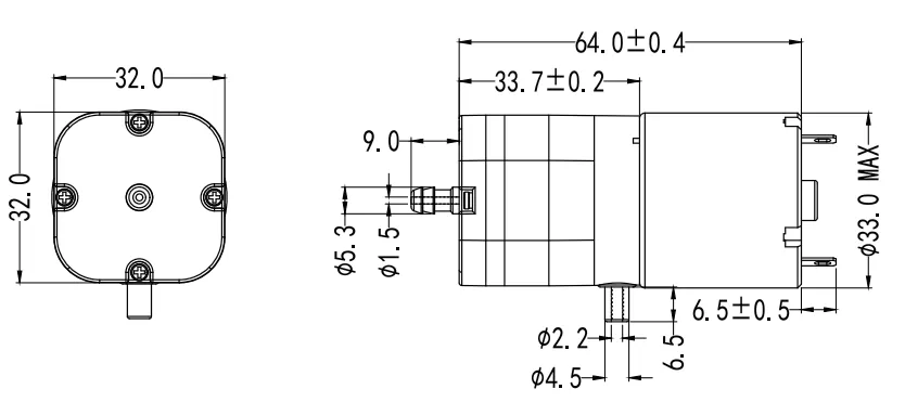 Specification of 38BPM Micro Negative Pressure Pump/Miniature Vacuum Pump