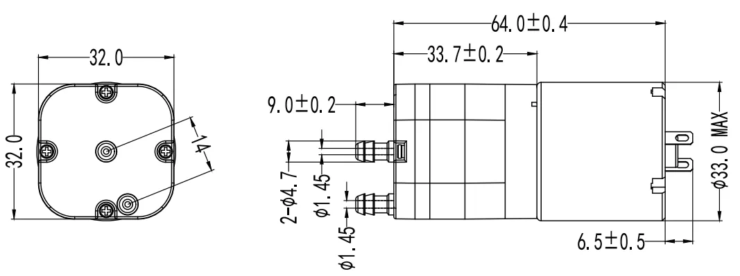 Specification of 38VPM Micro Negative Pressure Pump/Miniature Vacuum Pump