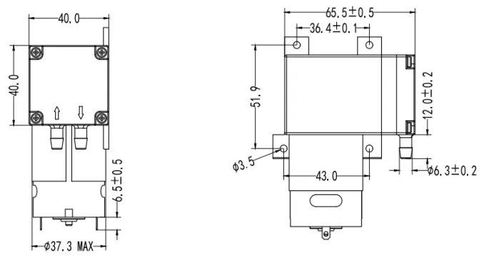 Specification of 50BPM Micro Negative Pressure Pump/Miniature Vacuum Pump