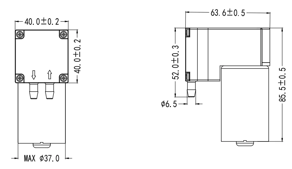 Specification of 50DPM Micro Positive Pressure Pump
