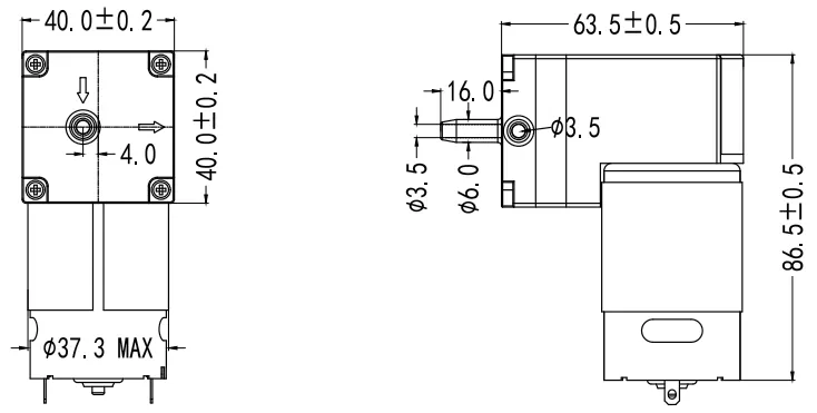 Specification of 50EPM Micro Negative Pressure Pump/Miniature Vacuum Pump