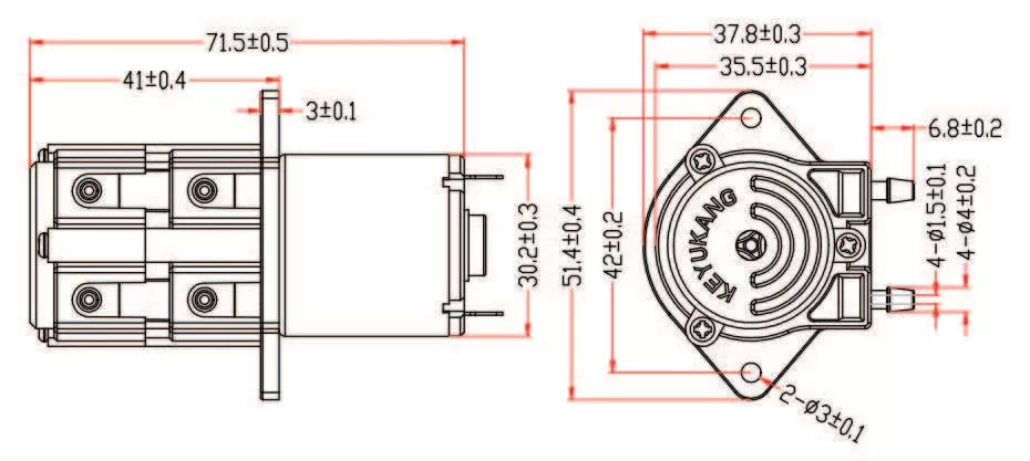 Specification of 9570 Micro Peristaltic Pump