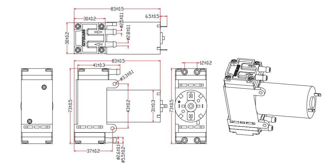 Specification of 31SPM Miniature Vacuum Pump